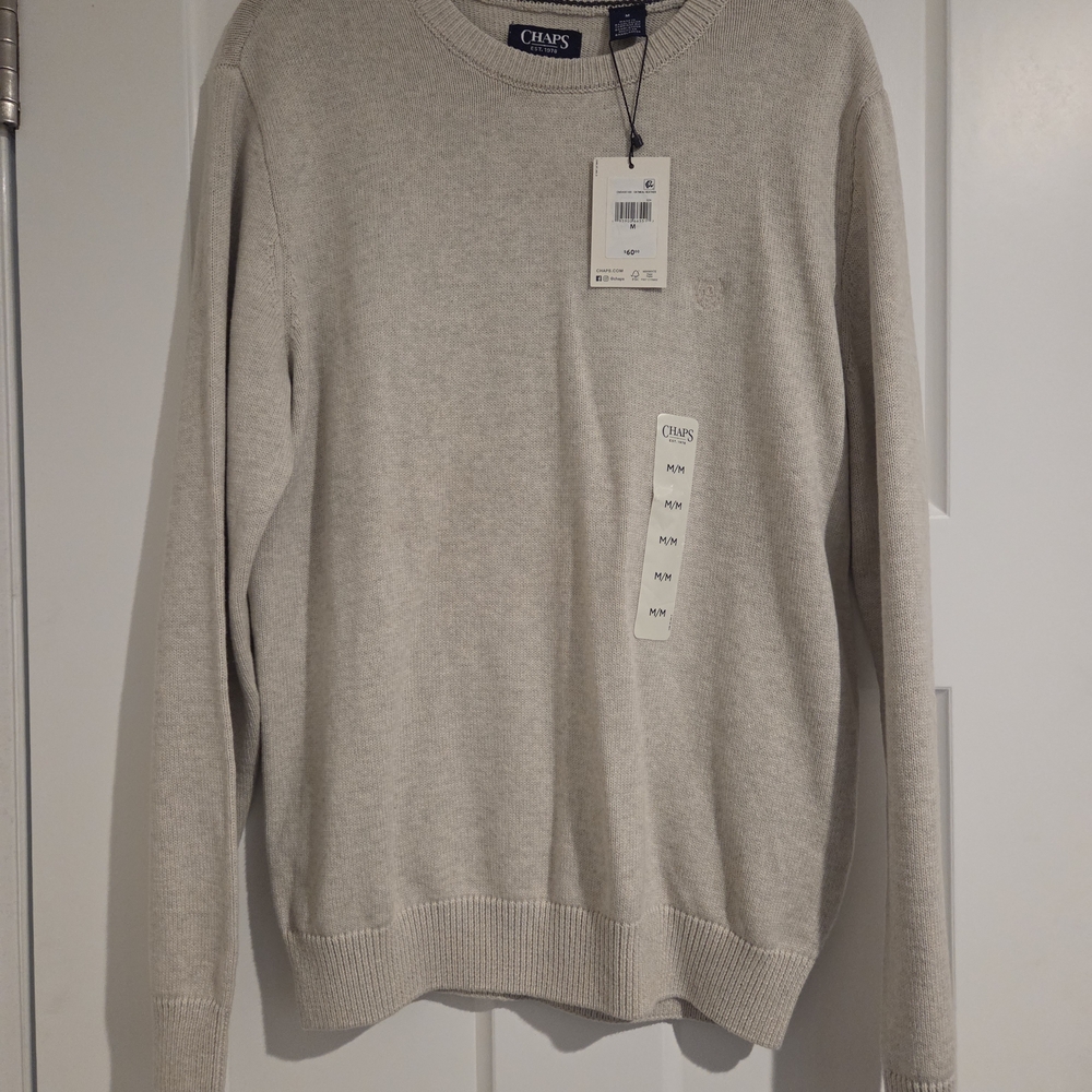 Chaps Men's Beige Crewneck Sweater